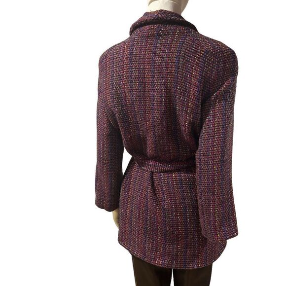 Claude Barthelemy Paris Vintage Tweed Boucle Tie Waist Jacket Coat - Picture 5 of 9